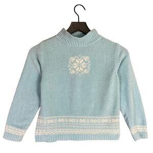 GAP Girls M Blue‎ Snowflake Pullover Sweater Winter Casual